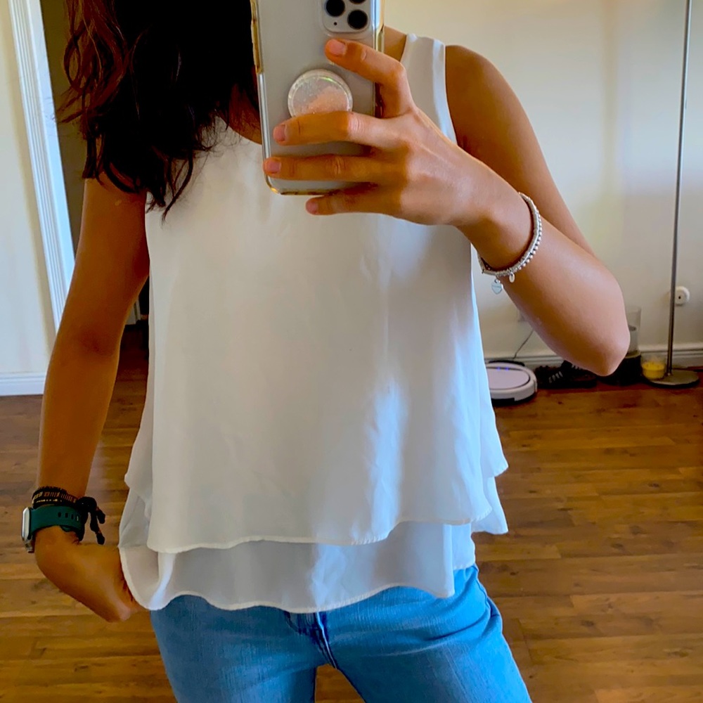 Flowy white top